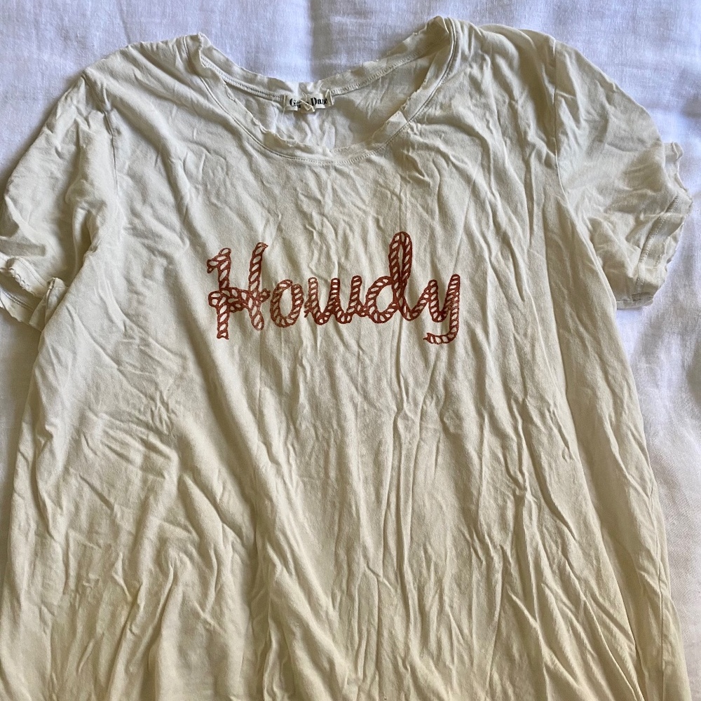 Golden Daze Howdy Soft Tee size med